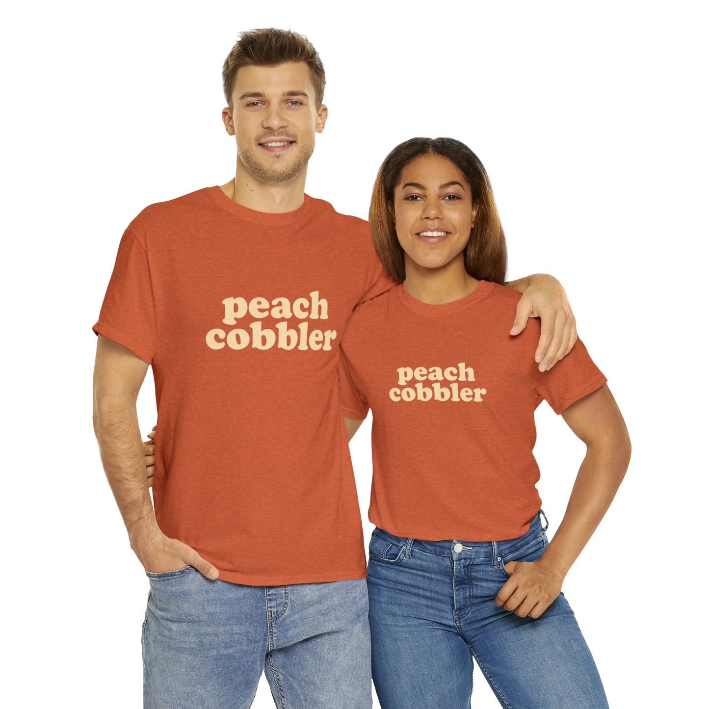 "Peach Cobbler" Unisex Heavy Cotton Tee (Orange)