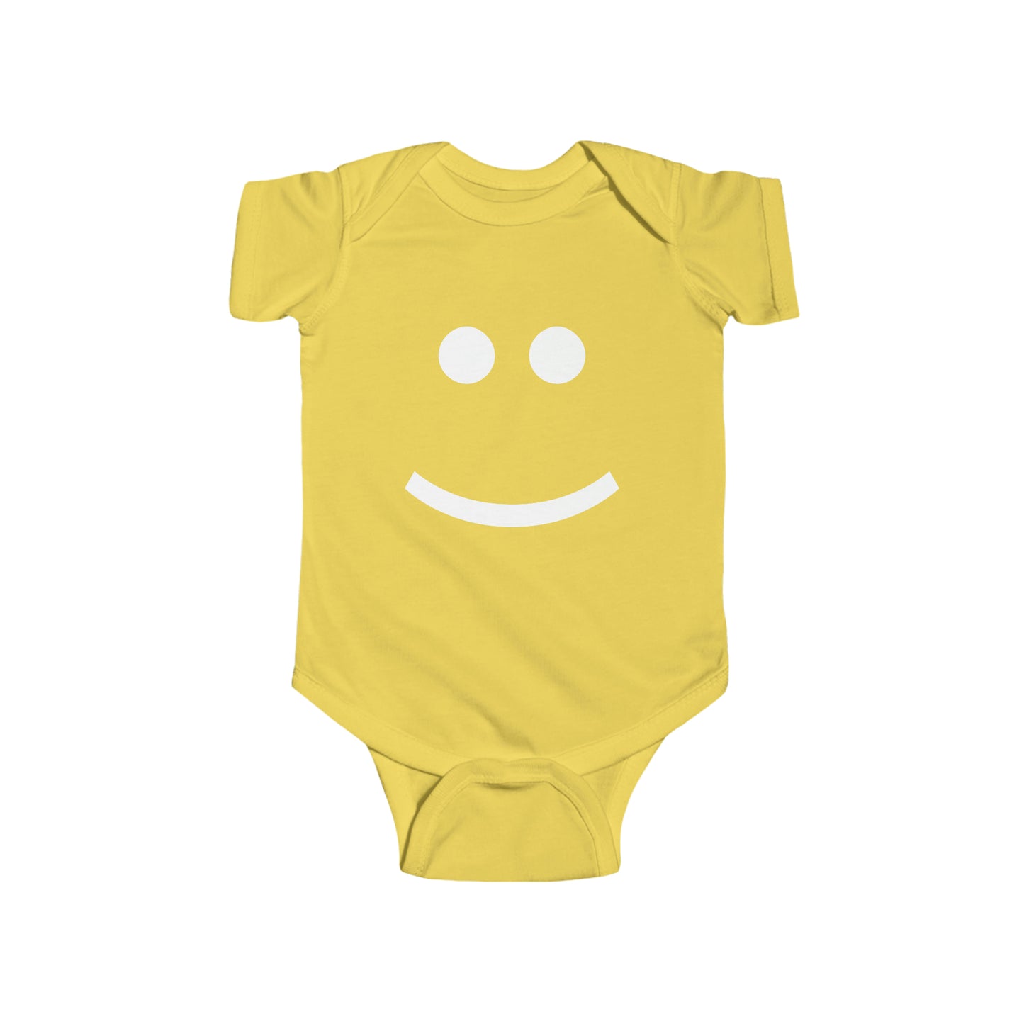 "Happy Baby" Fine Jersey Bodysuit (White Graphic)