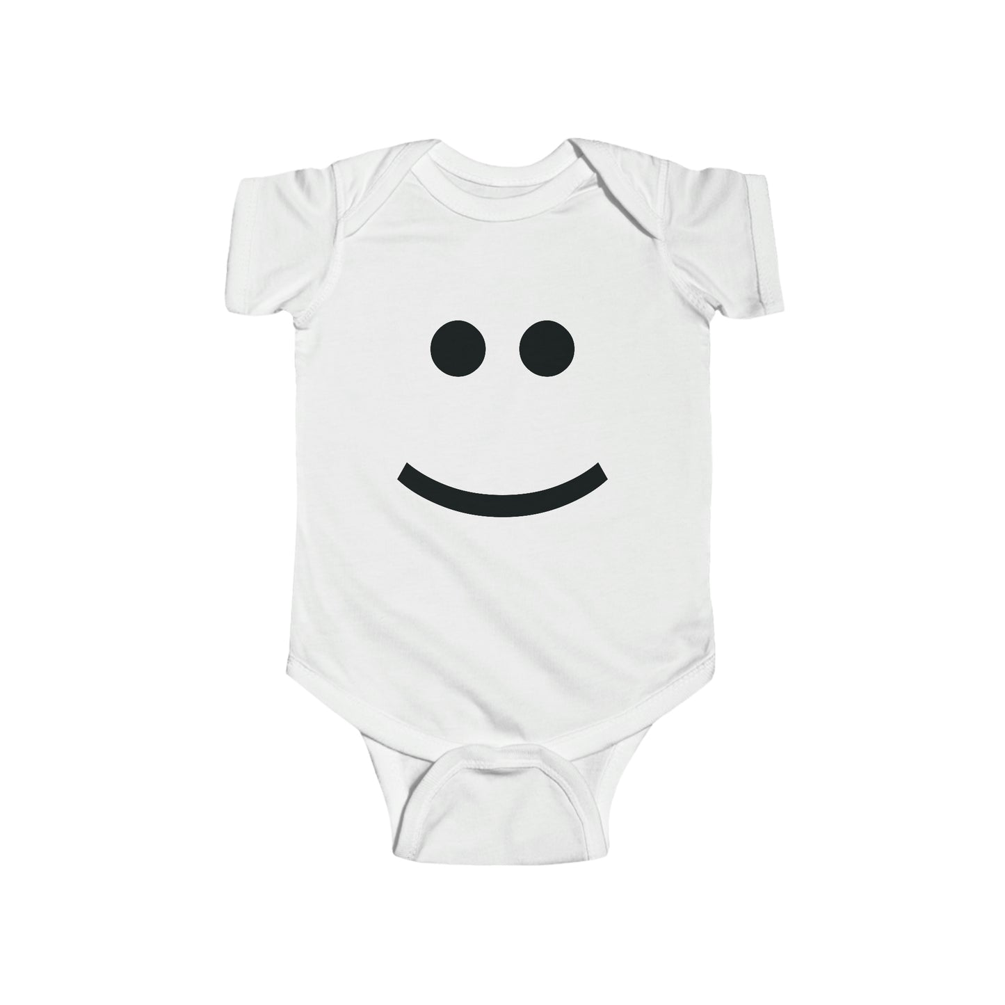 "Happy Baby" Fine Jersey Bodysuit (Black Graphic)