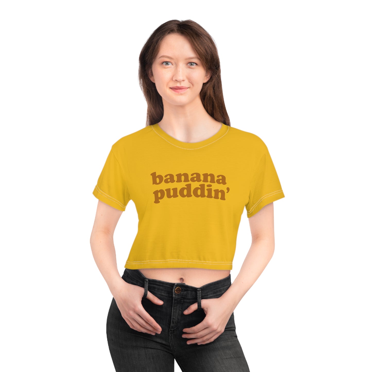 "Banana Puddin'" Ladies Crop Tee