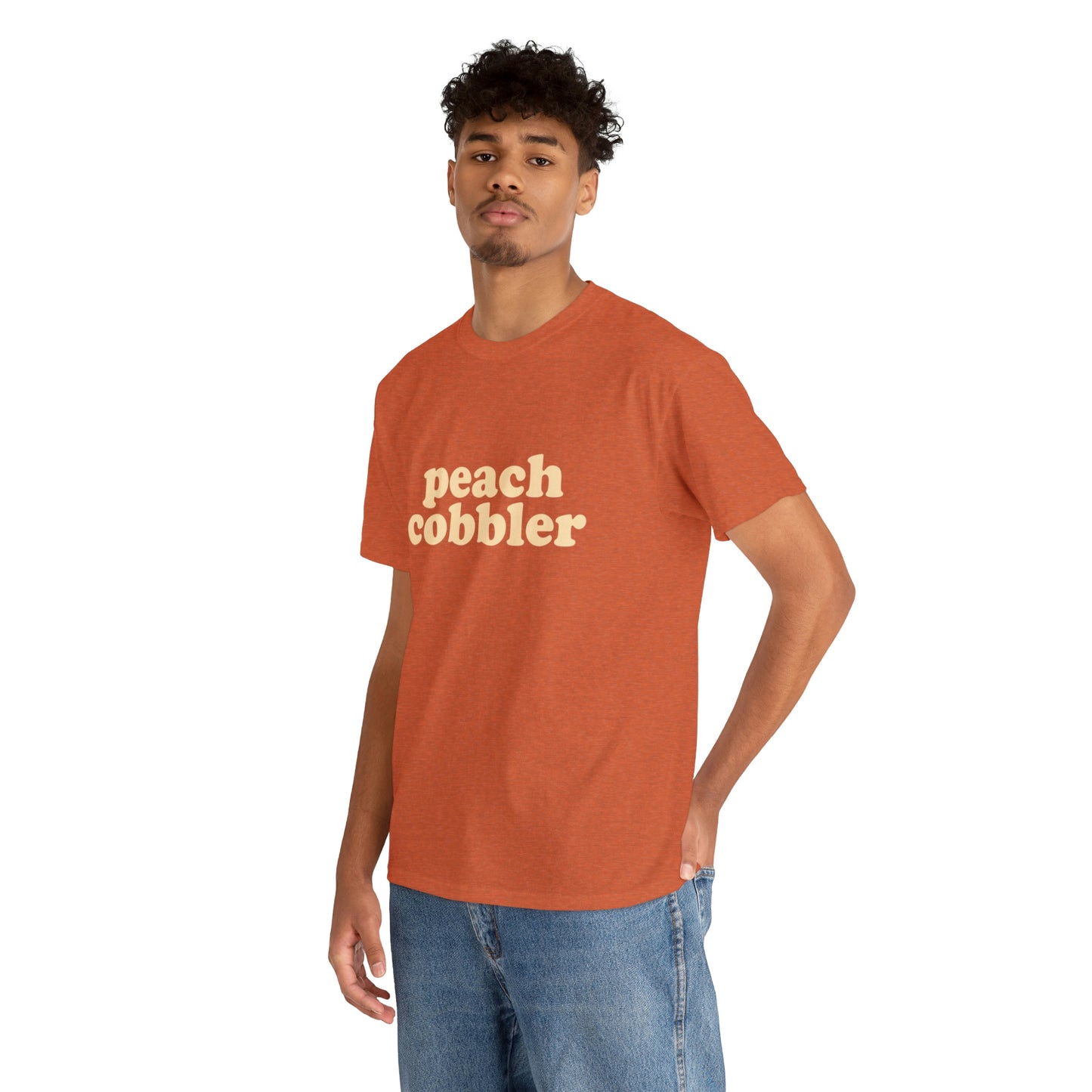 "Peach Cobbler" Unisex Heavy Cotton Tee (Orange)