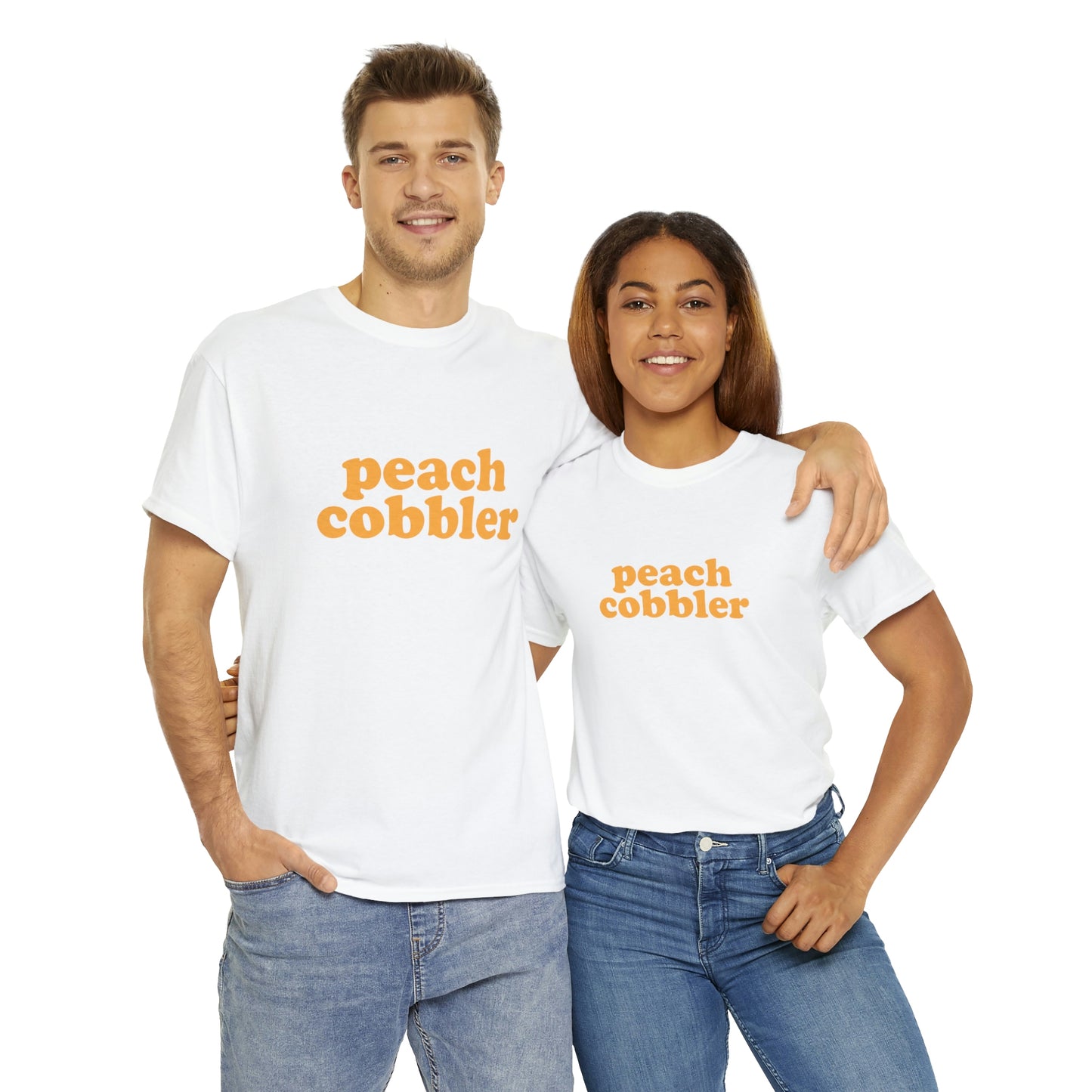 "Peach Cobbler" Unisex Heavy Cotton Tee (White)