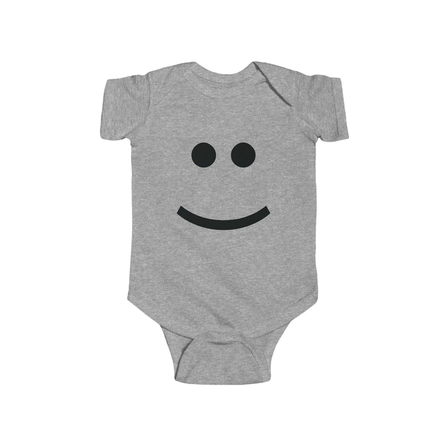 "Happy Baby" Fine Jersey Bodysuit (Black Graphic)