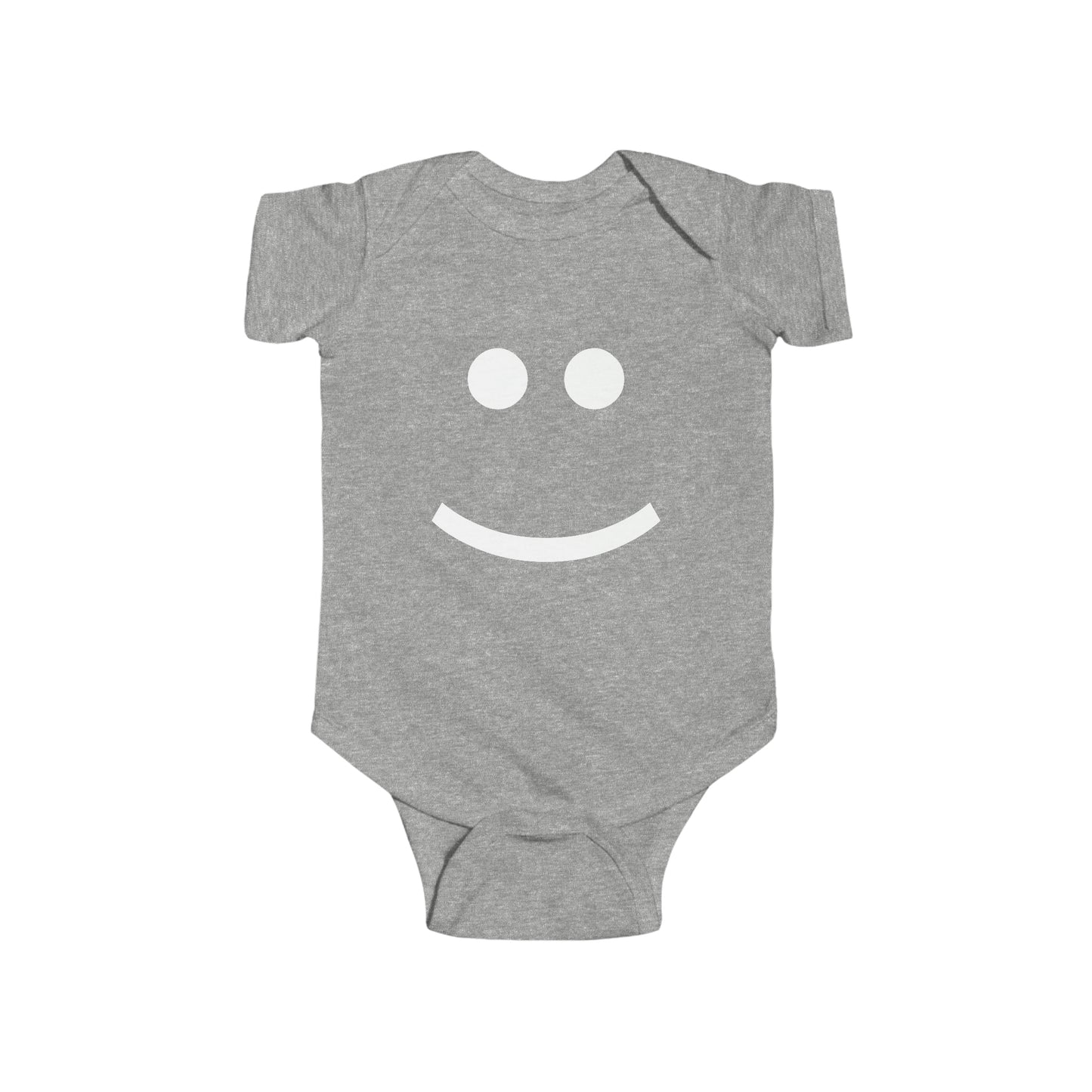 "Happy Baby" Fine Jersey Bodysuit (White Graphic)