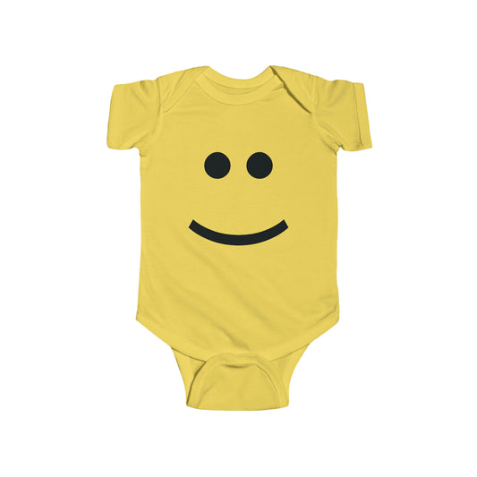 "Happy Baby" Fine Jersey Bodysuit (Black Graphic)