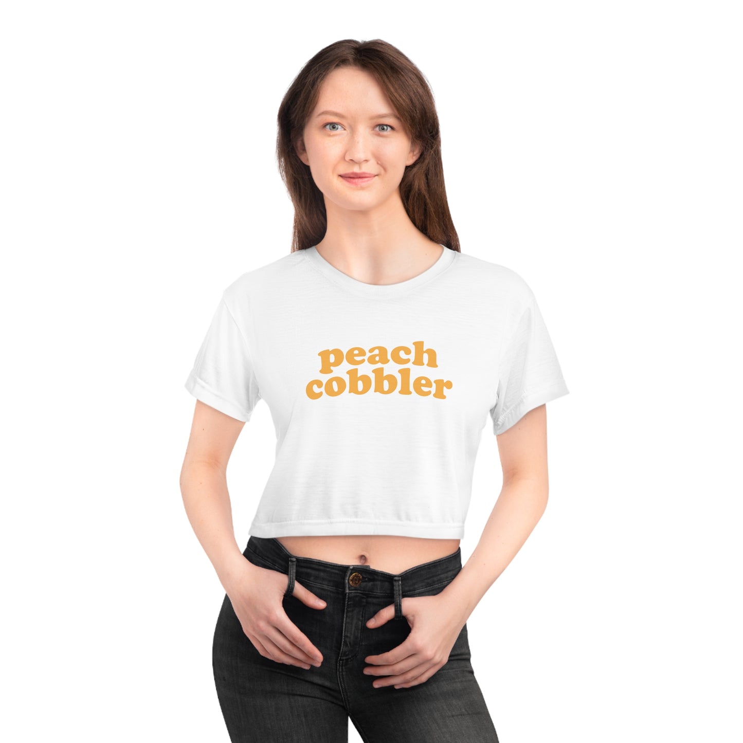 "Peach Cobbler" Ladies Crop Tee